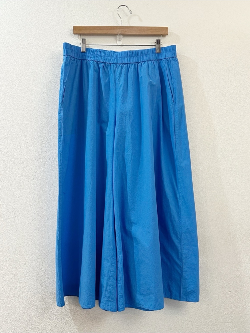 Eileen Fisher Washed Organic Cotton Poplin Skirt Pant in Calypso Size M Wide Leg - Picture 5 of 12
